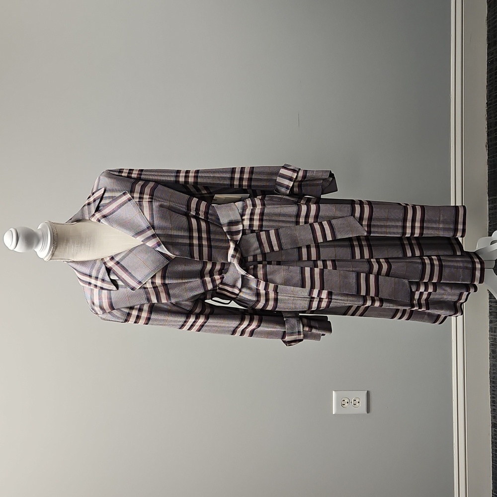 Lewit plaid trench coat